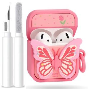 AirPods 4(2024) Protective TPU Case, With Cleaning Kit, Butterfly
